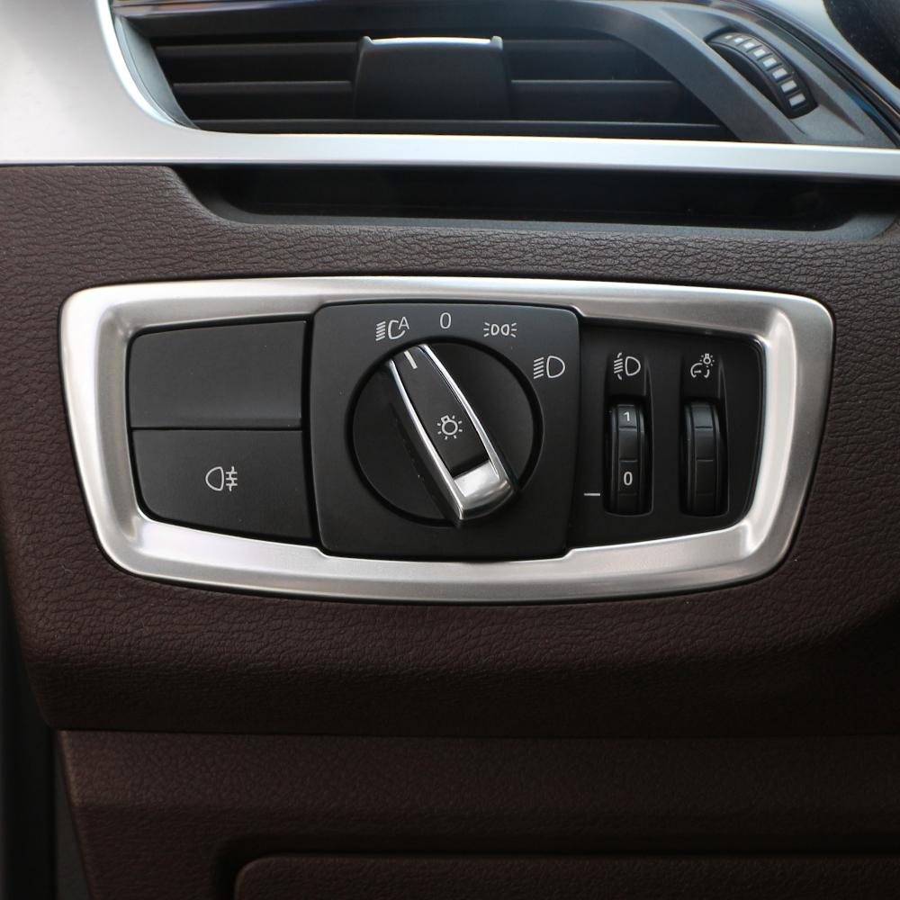 

Car Accessories for BMW X1 F48 2016 2017 2018 2019 2020 X2 F39 Headlight Switch Button Frame Cover Trim Decoration Sticker