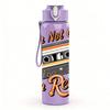 1PC Retro Cassette Tape Quote Graphic,750ml Color Plastic Sports Water Bottle,Leakproof Flip Straw Lid,Suitable for Sports Office Home Use