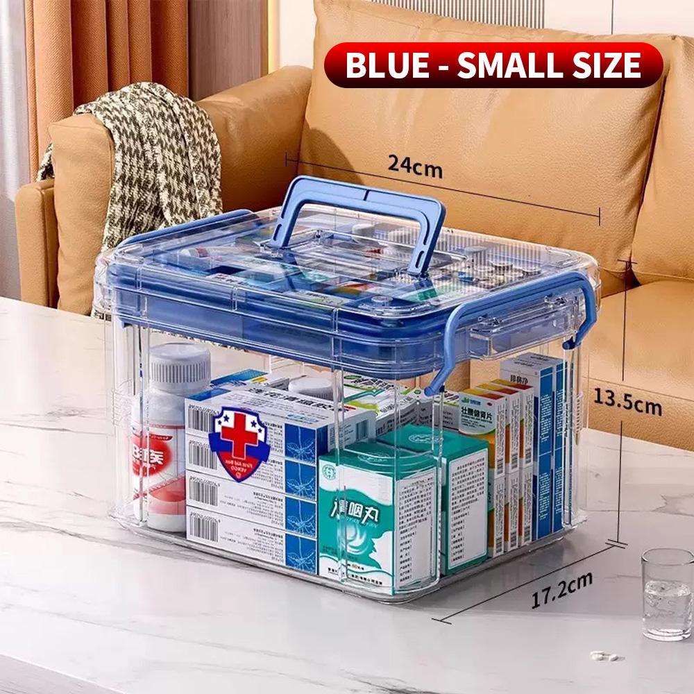 Multi-Purpose Double Layer Medicine Storage Box Large Capacity Home Emergency First Aid Kit Medical Organizer