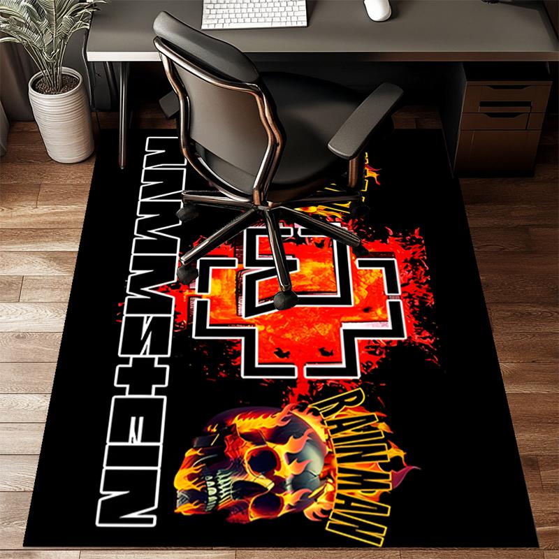 Ramm-stein Skulls And Logo Area Rug Suitable for Indoor And Outdoor,Carpets for Kitchens, Homes, Offices, Living Rooms,Home Decor,Christmas Gift