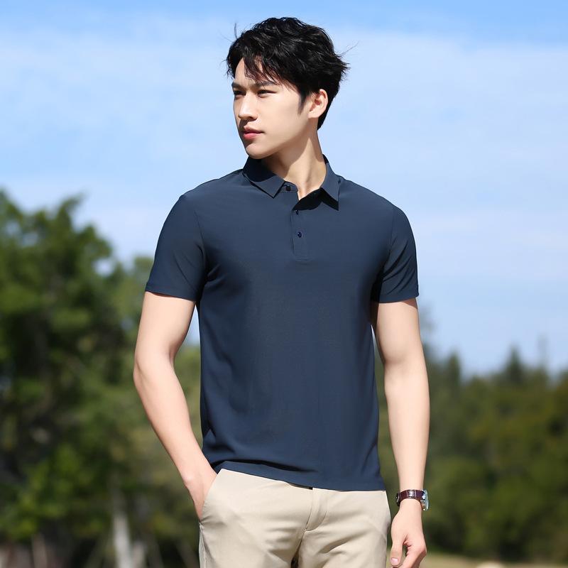 

Рубашка поло Ice Silk размера 8XL с короткими рукавами, летняя футболка для активного отдыха, деловая рубашка, футболка с отворотом L