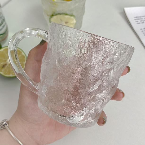 

Кофейные кружки, стеклянные чашки с рисунком ледника и ручкой, стаканы для питья сока, кружка для напитков, кружка для десерта, молочная кружка, посуда, бутылка для воды 1pcs