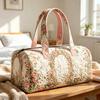 Gesteppte Reisehandtasche Vintage Rosengarten Wochenendtasche Bohemian 3D-gesteppte Freizeit-Reise-Fitness-Tasche mit floralem Bogen und romantischer Rosen-Grafik