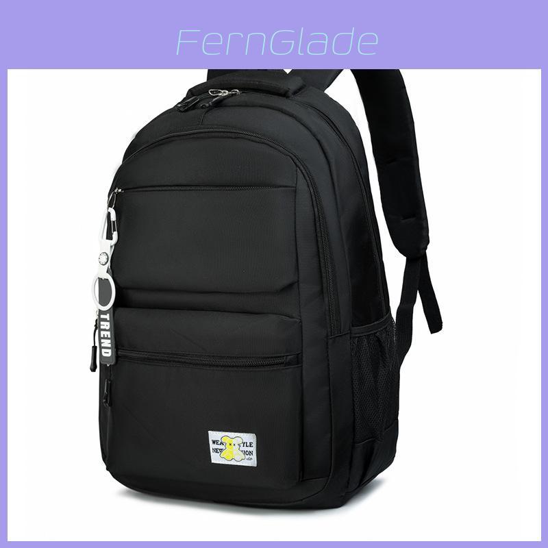 Herren Casual Laptop-Rucksack mit Bären-Buchstaben-Muster für Reisen und die Schule