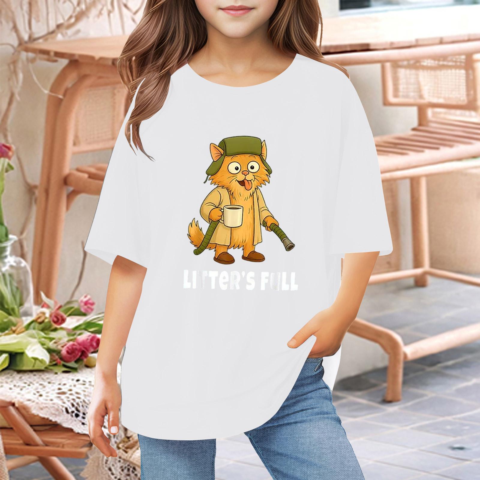 

Футболки для малышей, девочек и мальчиков, детские футболки с короткими рукавами и принтом для мальчиков и девочек 1-12 лет 100 белый