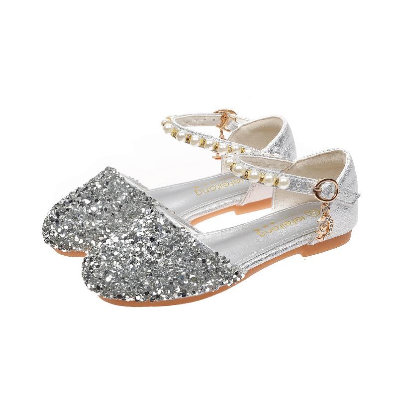 

Girls Sandals Fashion Summer New Children s Hot Soft Sole Big Kids Girls Summer Brand Princess Shoes Trendy 39 серебряный