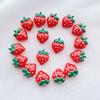 50Pcs New Cute Resin Mini Red Strawberries Series Flat Back Manicure Parts Embellishments For Hair Bows Accessorie