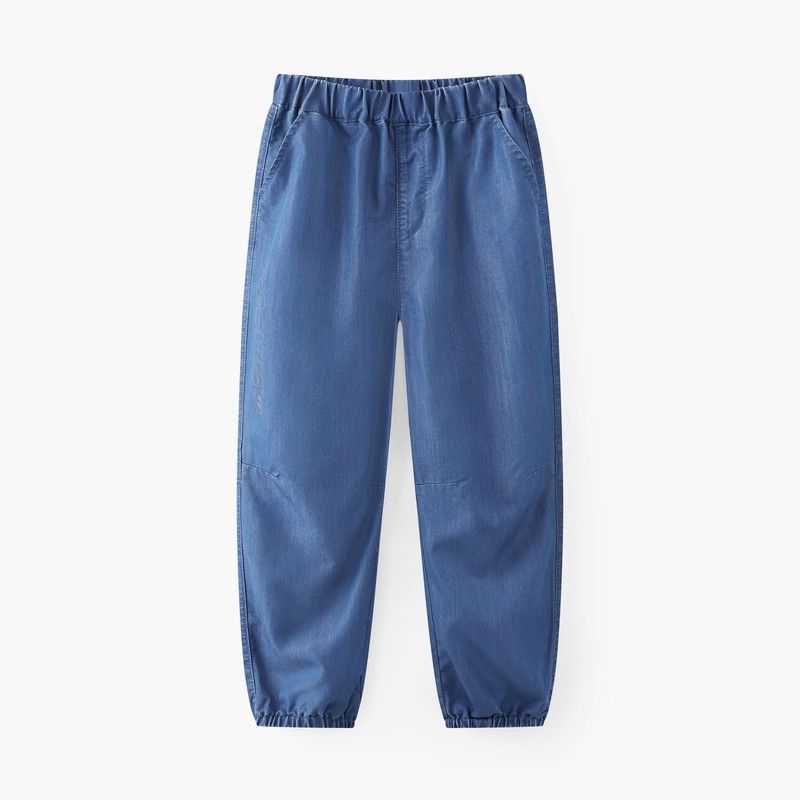 Cooling Effect Mqd Children s Clothing Boys  Denim Anti-Mosquito Pants Summer New Children s Cropped Pants Casual Pants Light Denim Blue B 120