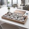 Wooden Watch Box 30 Slots Display Tray Organizer With Grey Velvet Pillows For Men Women