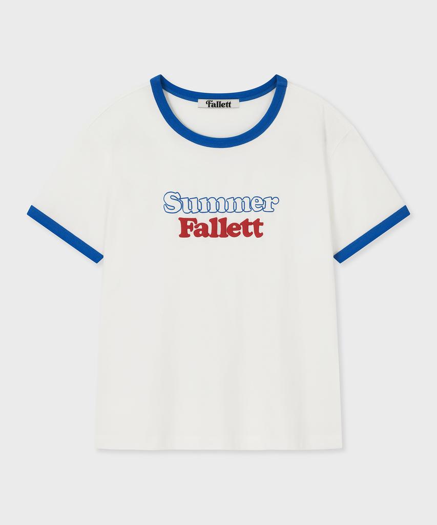 FALLETT Summer Logo Ringer Tee White