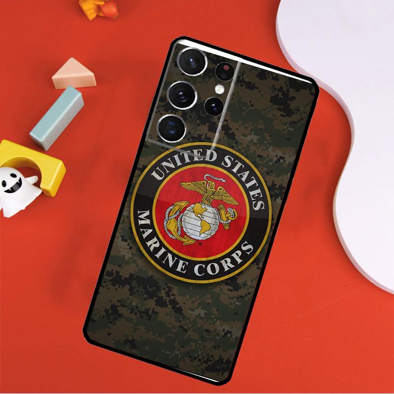 USMC Marine Corps Case For Samsung Galaxy S23 S22 Ultra S8 S9 S10 Plus Note 10 20 Ultra S20 S21 FE Phone Cover
