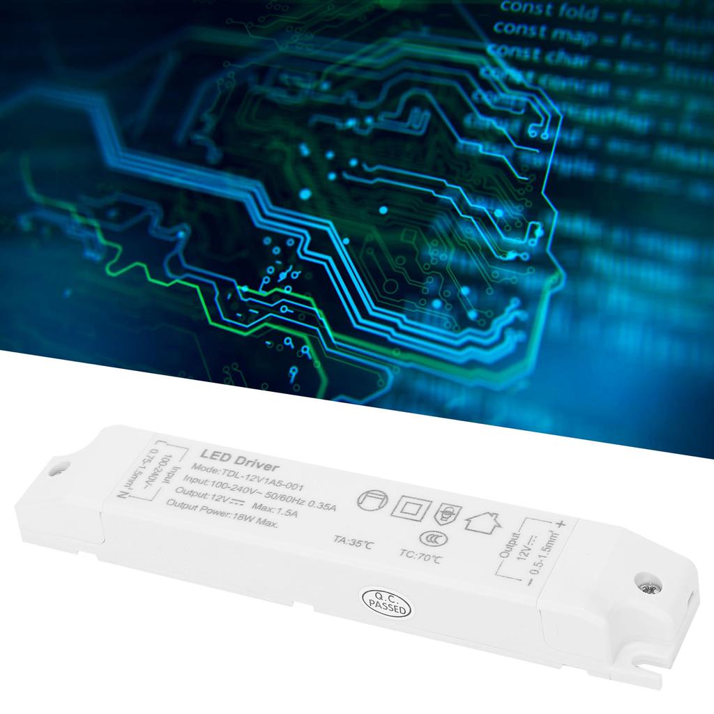 LED Driver Power Supply Transformer Adapter Control Switch PVC TDL‑12V1A5‑001 AC100V‑240V