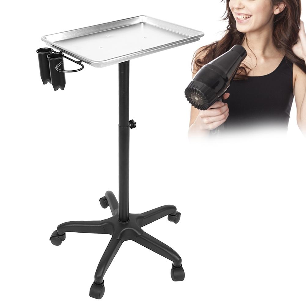 Wózek fryzjerski, regulowana wysokość, aluminiowy wózek na kółkach do salonu fryzjerskiego