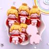 Resin Colorful Kawaii Prince Boy Princess Girl Flat Back Stone Cartoon Figurines 6PCS Scrapbook DIY Bow Decor Accessories Crafts