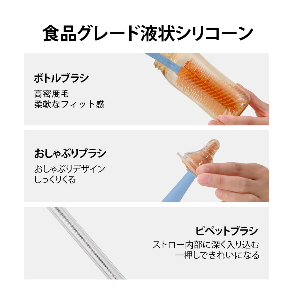 VOGOGE Travel Bottle Cleaner with Bottle Brush and Portable Bottle Drying Baby Travel Blue Rack, Essentials,