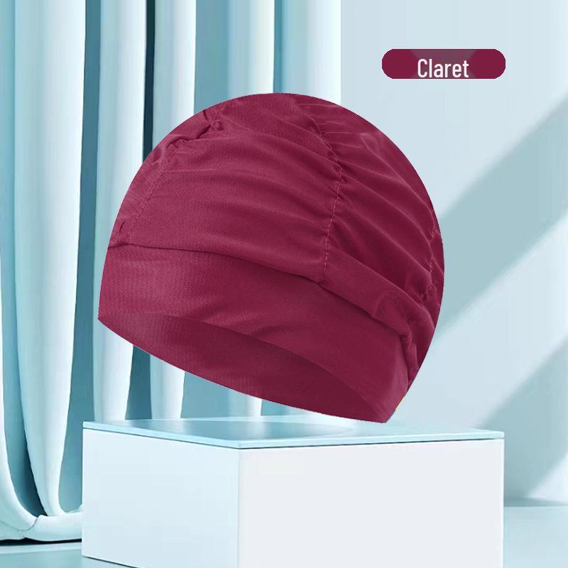 Dámská květinová plisovaná plavecká čepice nadměrné velikosti - Nepřiléhavý střih, Jednobarevná, Módní látkový design