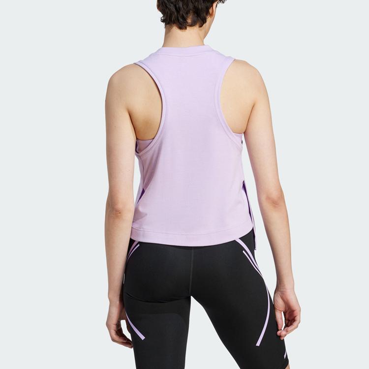 Adidas X Colaboración Stella McCartney Chaleco Deportivo de Cuello Redondo con Logo Sólido para Mujer Tops Rosa Morado IA1513