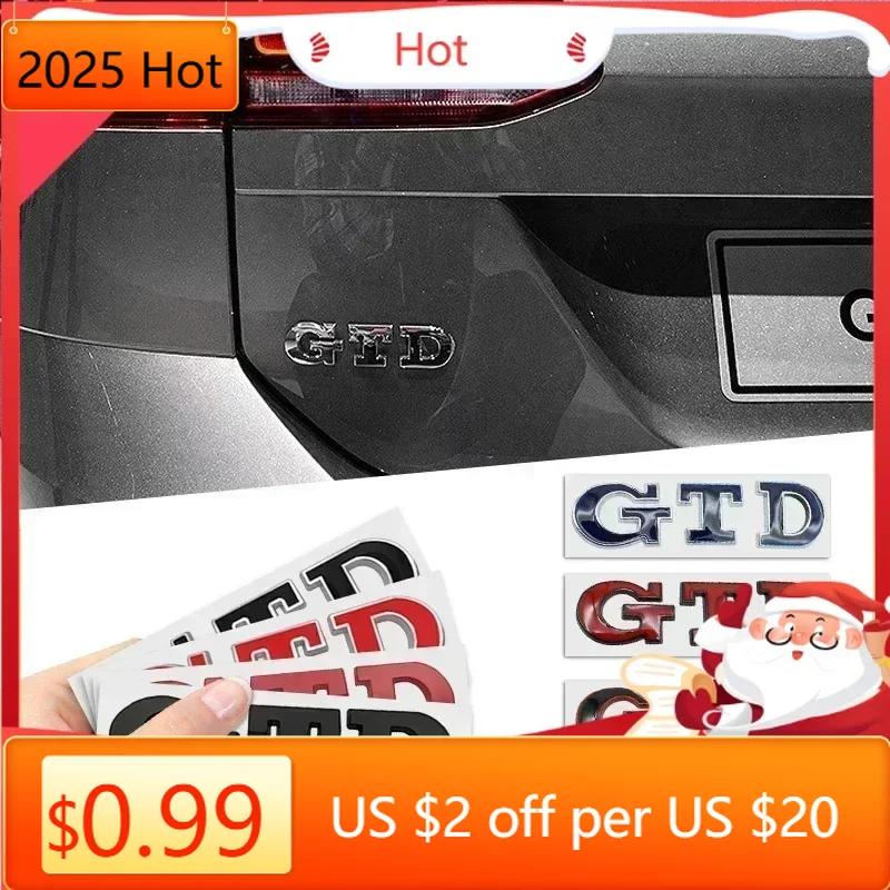 New GTD Emblem 3D Metal Car Sticker Tailgate Badge Sticker Decal For Volkswagen VW Polo Golf 5 6 7 Passat Scirocco GTD Acce
