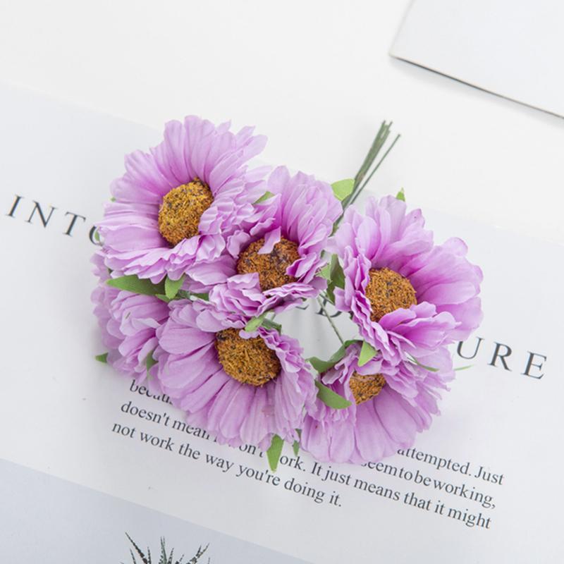 6 Stück Künstliche Blumen Handgemacht Gerbera Mode Haus Garten Braut DIY Geschenk Kranz Material Hochzeitsbankett Dekoration Weihnachten