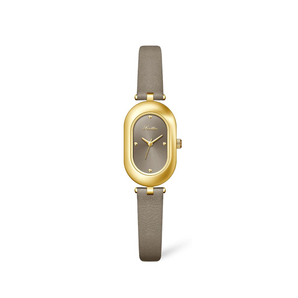 Light Luxury Fashion Women's Watch Original Brands Black Gold Oval Workplace Commuting Genuine Leather Women's Watches Gift