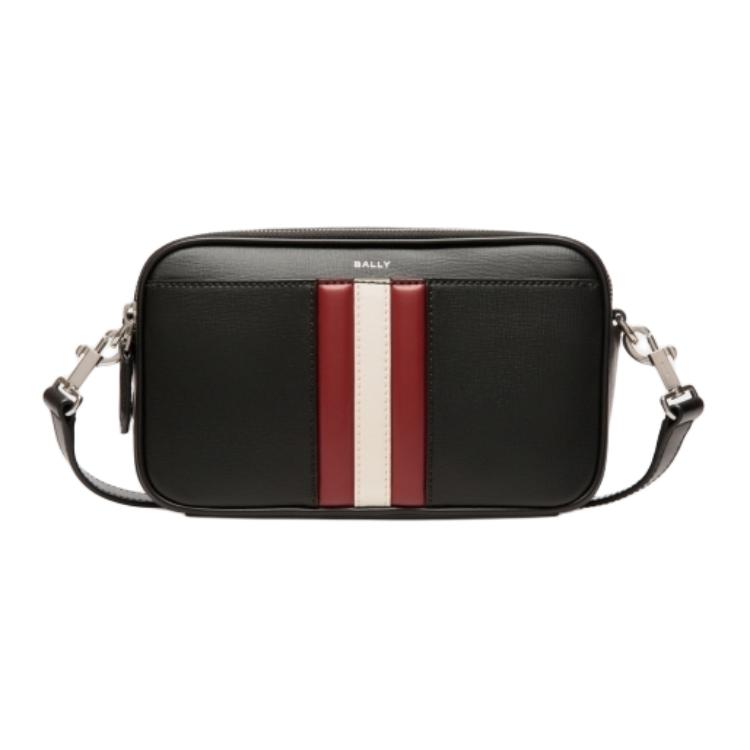 Bally Red And White Striped Zipper Crossbody Bag Men Bags Black 6310495