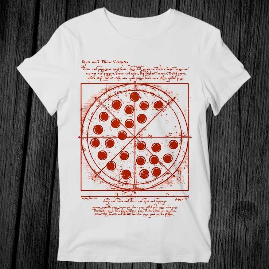 Vitruvian Pizza Leonardo Da Vinci Spider T Shirt Unisex Adult Mens Womens Gift Cool Music Fashion Top Vintage Retro Tee G377