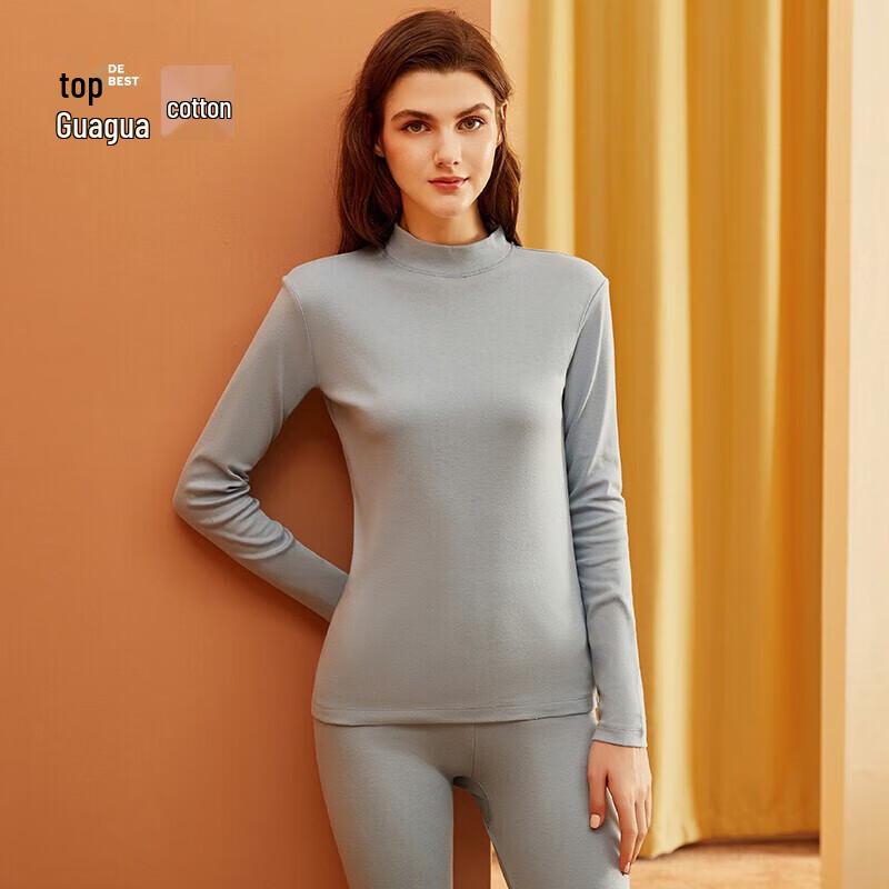 Dingguagua Reine Baumwolle Halbhoher Kragen Thermounterwäsche-Set