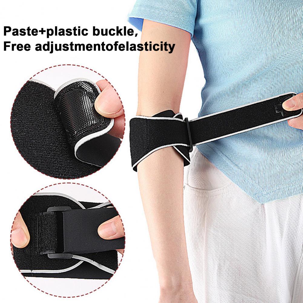 Tennis Elbow Pad With Compression Pad Fastener Tape Adjustable Strap Breathable Sweat-Absorbing Sports Fitness Elbow Guard