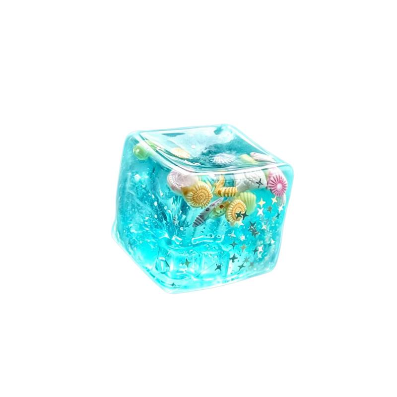 Kawaii Ocean Theme Slow Rebound Toy Ice Cube Shaped Stress Relief Squeeze Toy Creative Kids And Adults Squeeze Relax Gifts