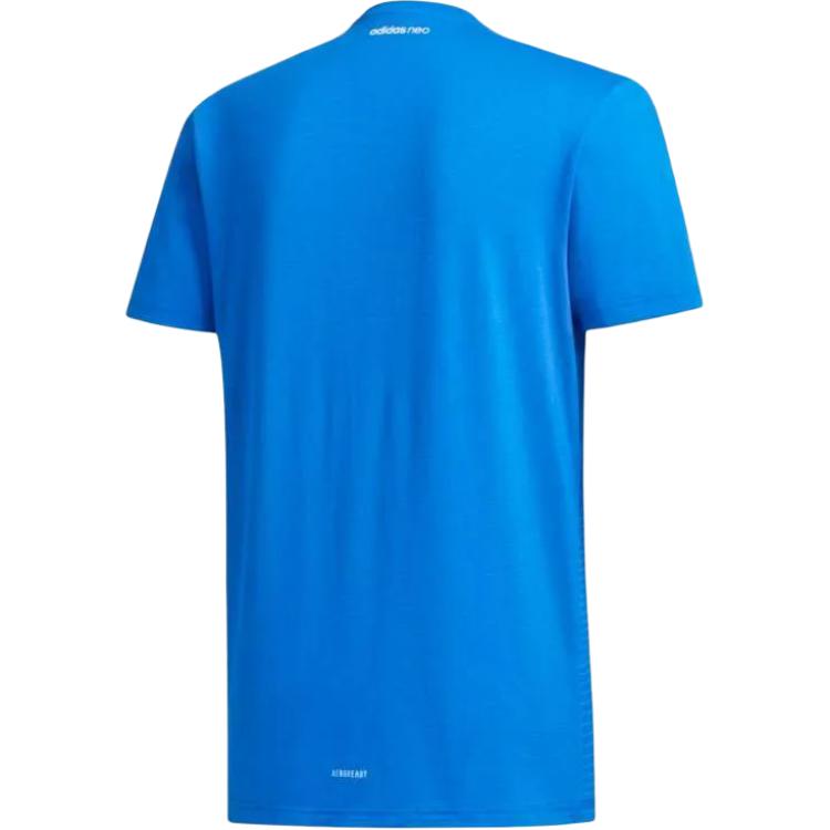 Adidas Neo Alphabet Print Breathable Casual Sport Short Sleeve T-Shirt Men Tops Blue FN6495