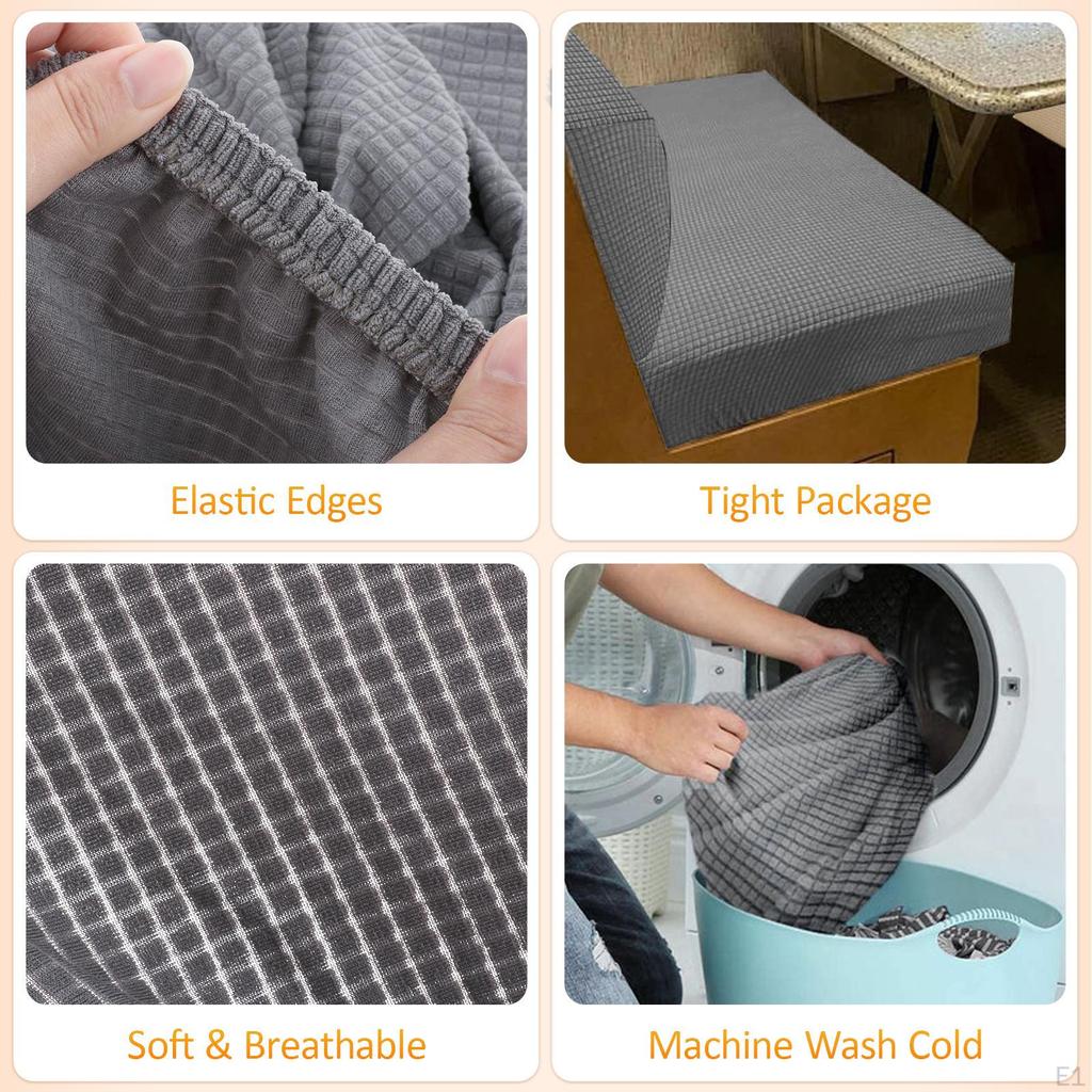 4Pcs Camper Cushion Covers Furniture Protector, Elastic Backrest Replacement, RV Seat