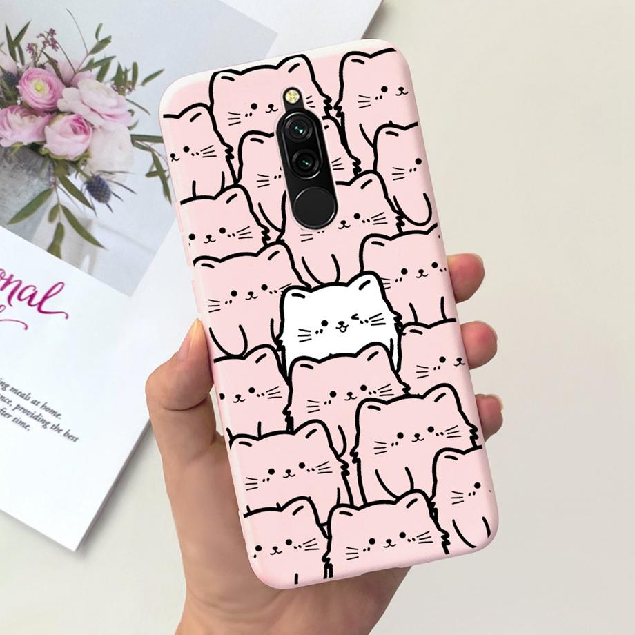 Liquid Silicone Cute Case for Xiaomi Redmi 8 Capa Protective Back Cover For Redmi Note 8 Pro Note8Pro Note 8T Bumper Redmi8 Case