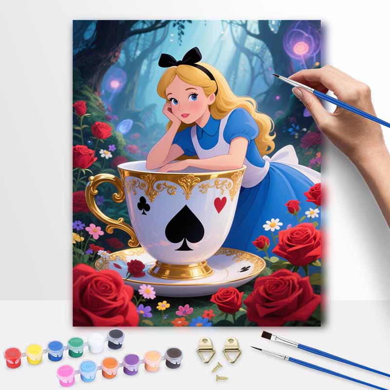 Disney Alice In Wonderland Painting by Numbers Hand Filled Drawing Art Kit Home Decor