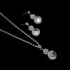 Bridal Flower Zircon Necklace Earrings Set, Wedding Dress Studio Popular Jewelry Women, Jewelry