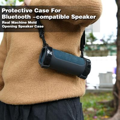 Silicone Protective Sleeve Fastener Tape with Shoulder Strap  Anti-drop Design Storage Case for JBL Flip6