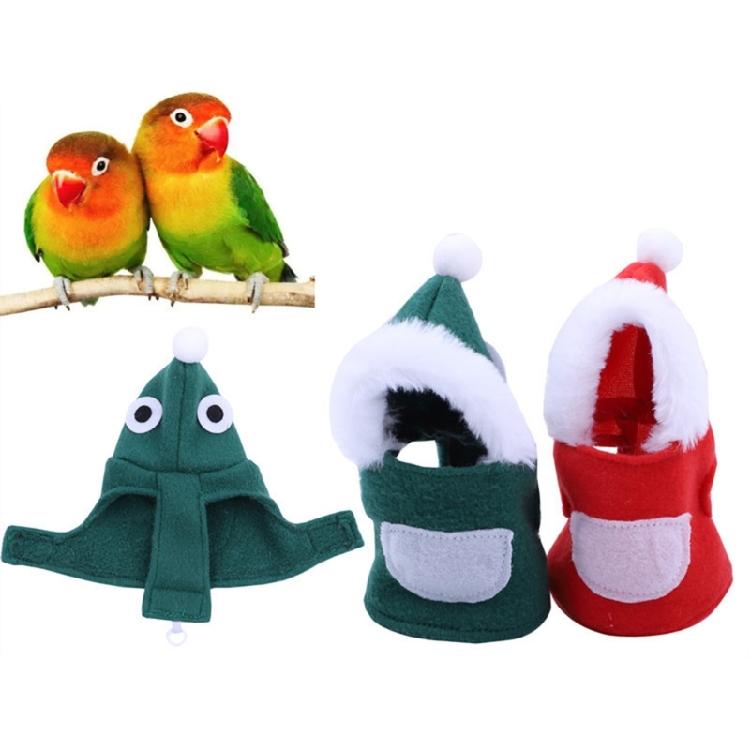 Bird Santa Claus Hoodie Funny Christmas Small Pet Costume Xmas Parrot Apparel
