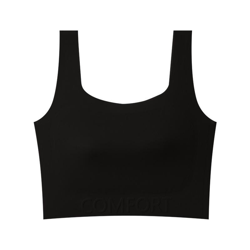 Women Seamless Push Up Support Bra For Large Bust Vest Style Underwear S чёрный