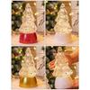 Exquisite LED Christmas Tree Ornament Luminous Tabletop Tree Shaped Decor 2024 New Year Gift for Party Decorations