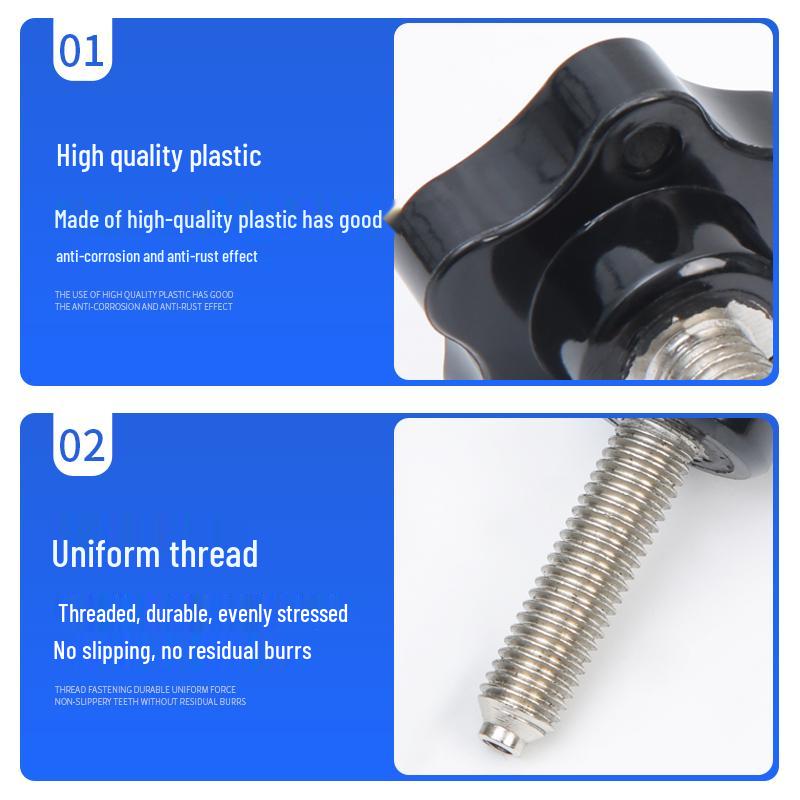 Pressure-Fit Hex Rubber Star Knob Handle for Adjustment