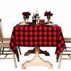 Amazon Tablecloth Decoration Red Black And White Checked Christmas Day American Yarn Dining Table Tablecloth Household