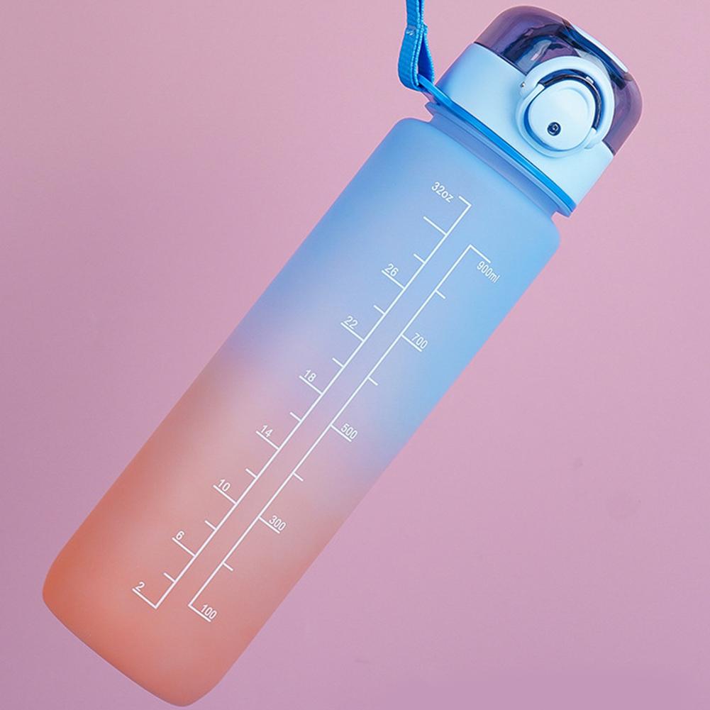 בקבוק מים 1 ליטר עם שיפוע קש בקבוק מי שתייה עמיד בפני דליפות