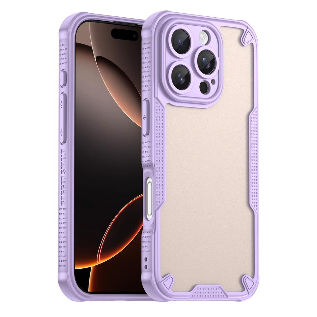 Armor Series For iPhone 16 Pro Case PC+TPU Semi-Transparent Frosted Finish Protective Phone Cover