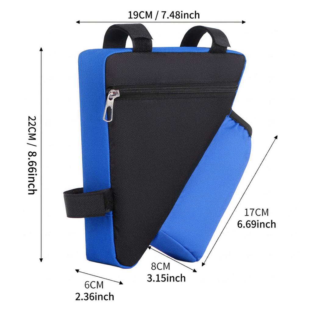 Bike Triangle Storage Bag with Water Bottle Pouch Rainproof Cycling Bag Bike Front Frame Tube Bags Accessories