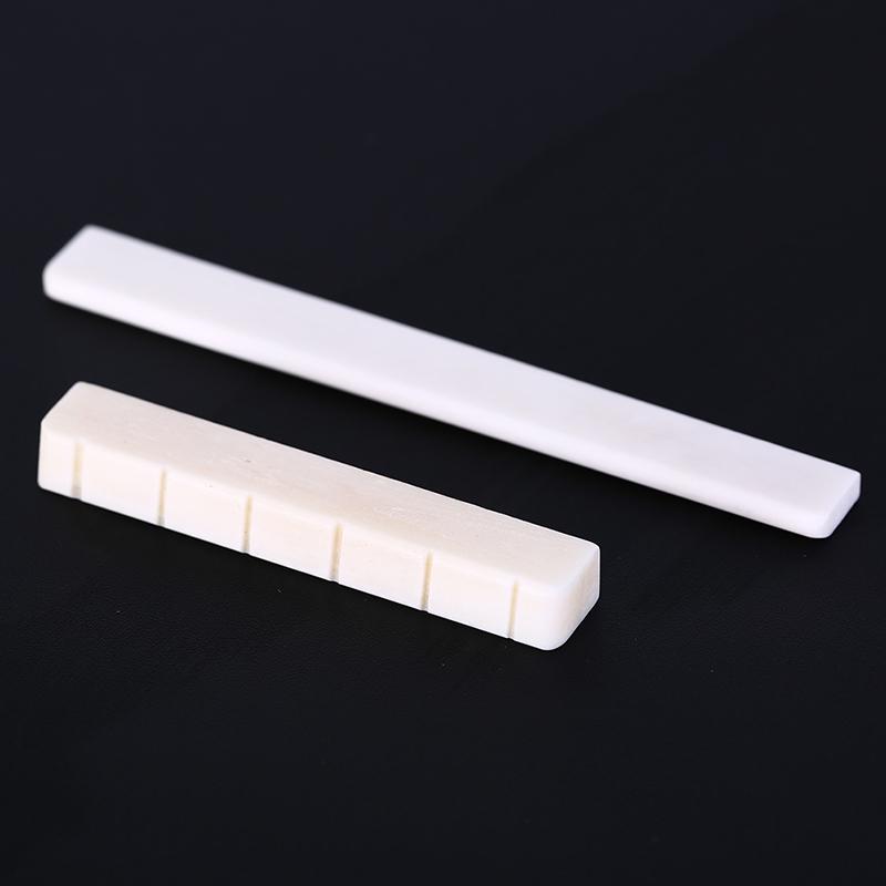 White Guitar Parts 6 String Classical Guitar Bone Bridge Saddle And Nut Set