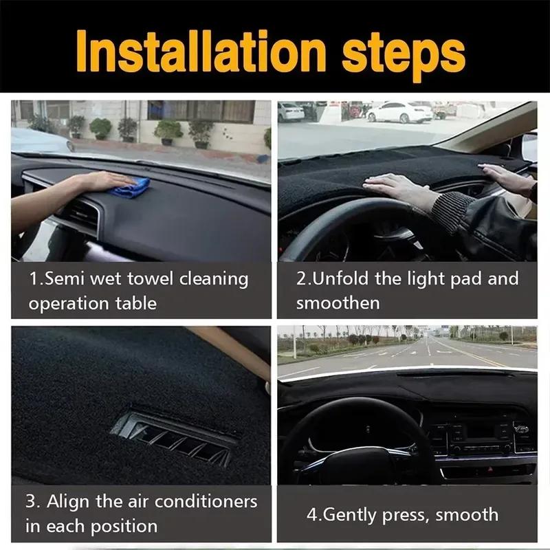 Car Dashboard Dashmat For Citroen Berlingo K9 2018~ 2024 Anti-sun Anti-Slip Center Console Dash Mat Cover Mat Accessories