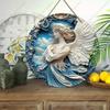 Pendant with angel pattern, decoration of home walls or doors, 2d flat wooden, Christmas decoration, gifts for friends and family