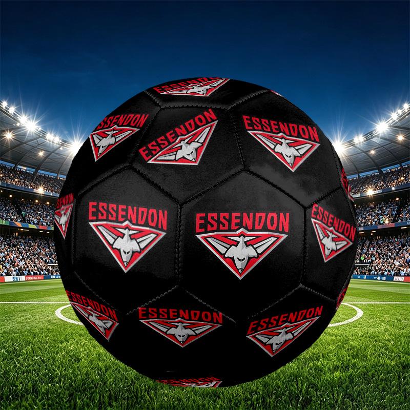 Essendon Football Print Size 5 Soccer Ball, PU Wear Resistant Football for Match Training and Daily Practice, Birthday Gift for Soccer Fans
