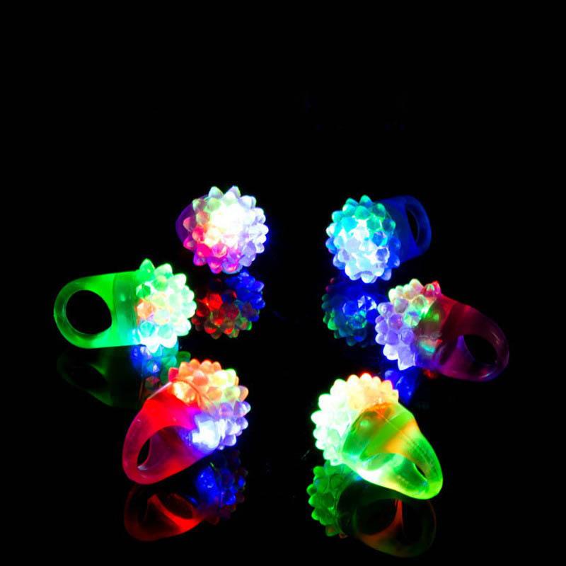 6Pc Creative Cartoon LED Luminous Finger Rings Shine In The Dark Light Toys Girls Glowing Strawberry Ring Light Toy Kids Gifts