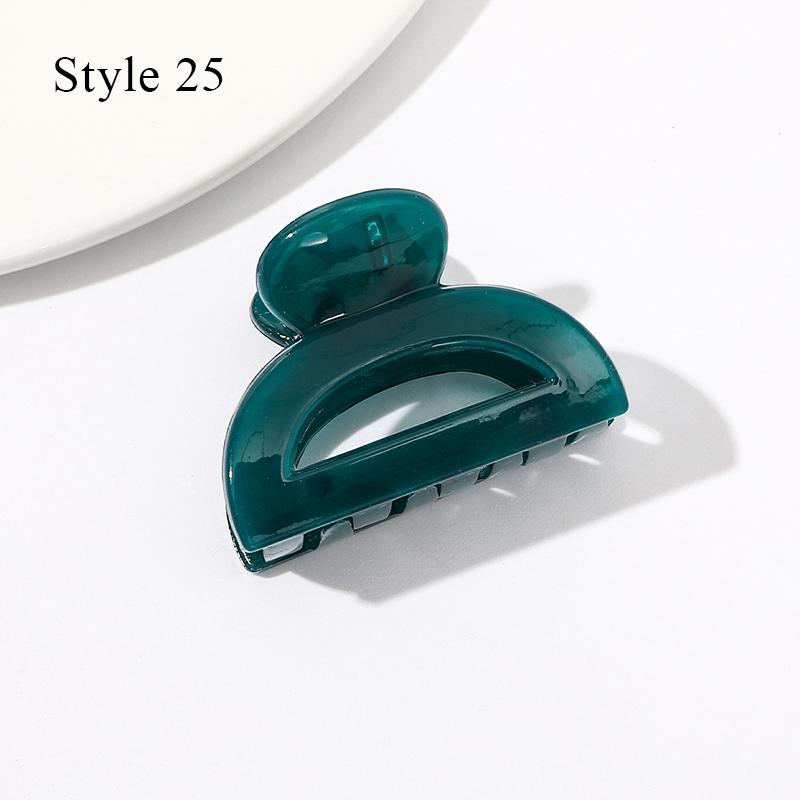 HFYJ Hollow Small Size 4cm Square Hair Claws Acrylic Jelly Color Hairpin Shark Crab Hair Clip Claw Hair Accessories for Women