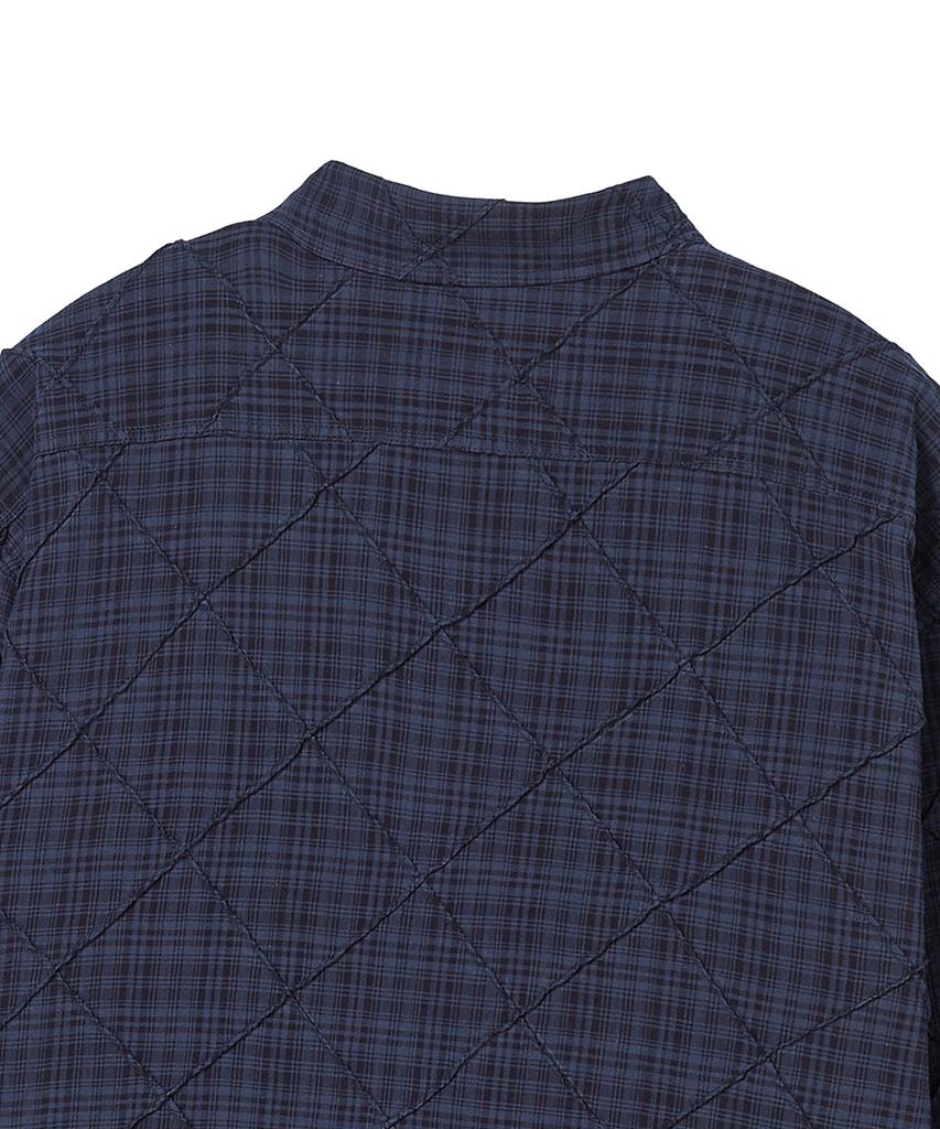 BEYOND CLOSET [Collection Line] Artisan Stitch Check Shirt Navy